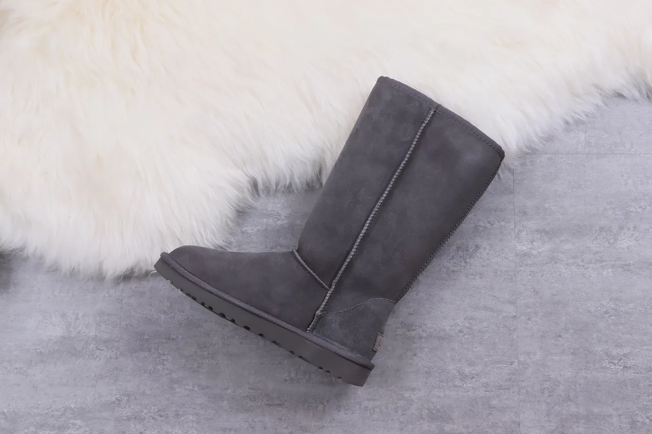 UGG Classic Tall Charcoal Gray Suede Knee Boots 8