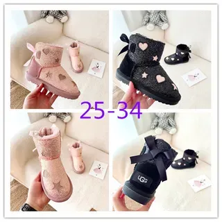 UGG Botas de Nieve con Lentejuelas Corazón Estrella Lazo