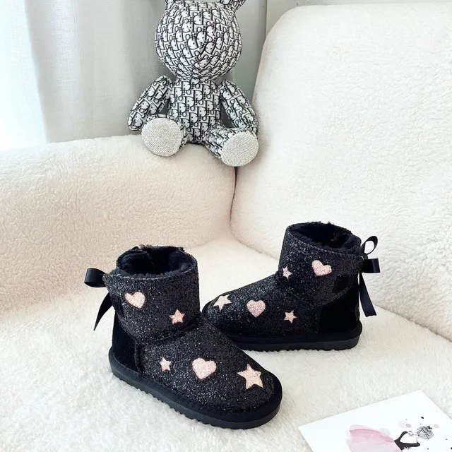UGG Glitter Heart Star Bow Snow Boots 4