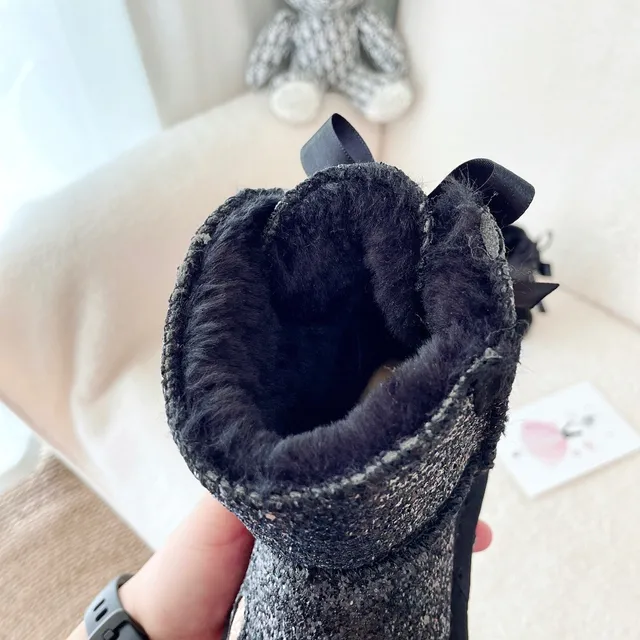 UGG Glitter Heart Star Bow Snow Boots 6