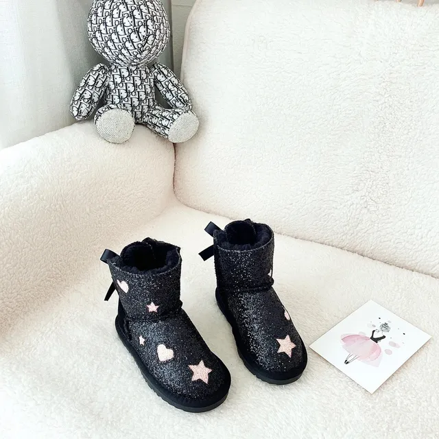 UGG Glitter Heart Star Bow Snow Boots 11