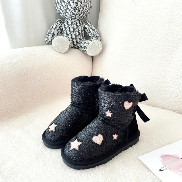 UGG Glitter Heart Star Bow Snow Boots 12