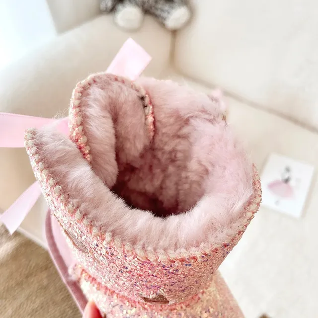 UGG Glitter Heart Star Bow Snow Boots 13
