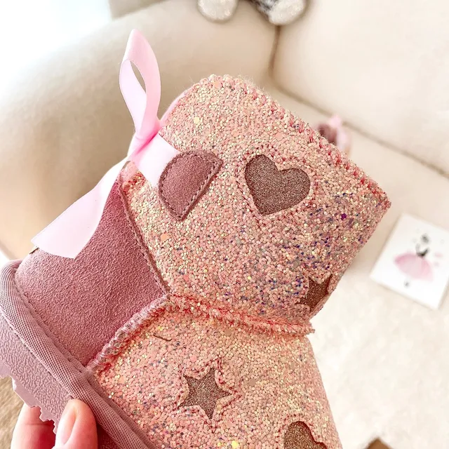 UGG Glitter Heart Star Bow Snow Boots 14