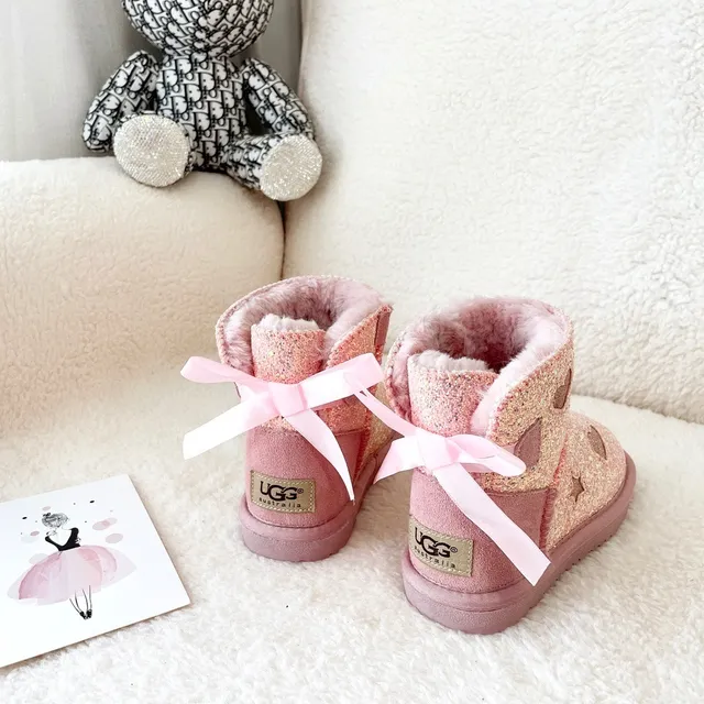 UGG Glitter Heart Star Bow Snow Boots 16