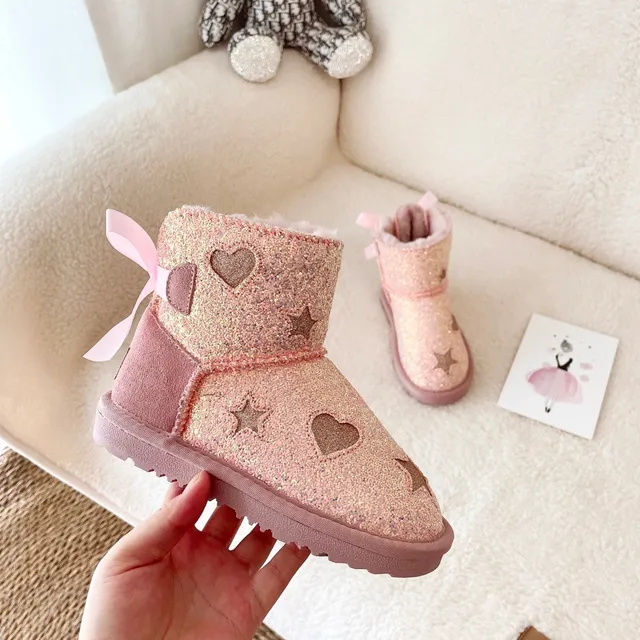 UGG Glitter Heart Star Bow Snow Boots 17