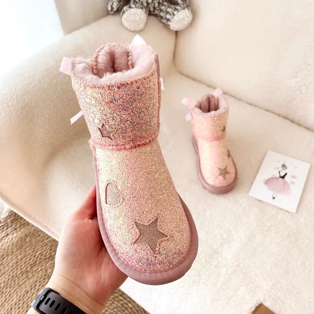 UGG Glitter Heart Star Bow Snow Boots 18