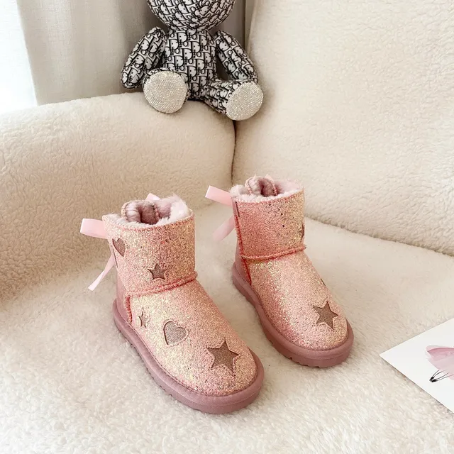 UGG Glitter Heart Star Bow Snow Boots 20