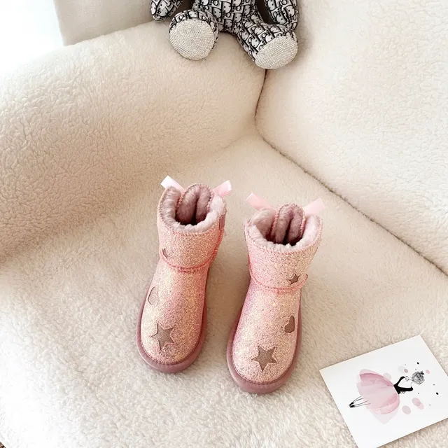UGG Glitter Heart Star Bow Snow Boots 21