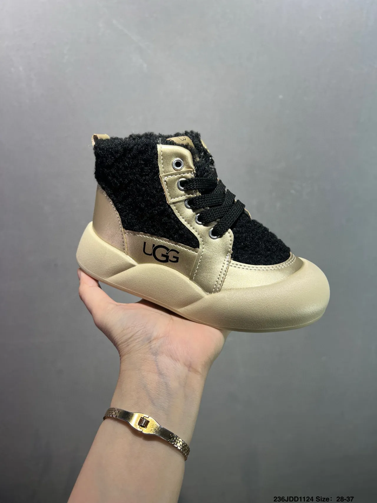 UGG Gold Pink High-Top Shearling-Lined Snow Boots 6