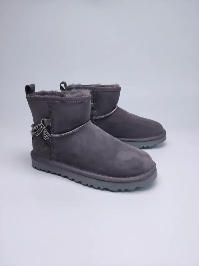 UGG Bottes de Neige Daim Gris Doublure Shearling 6