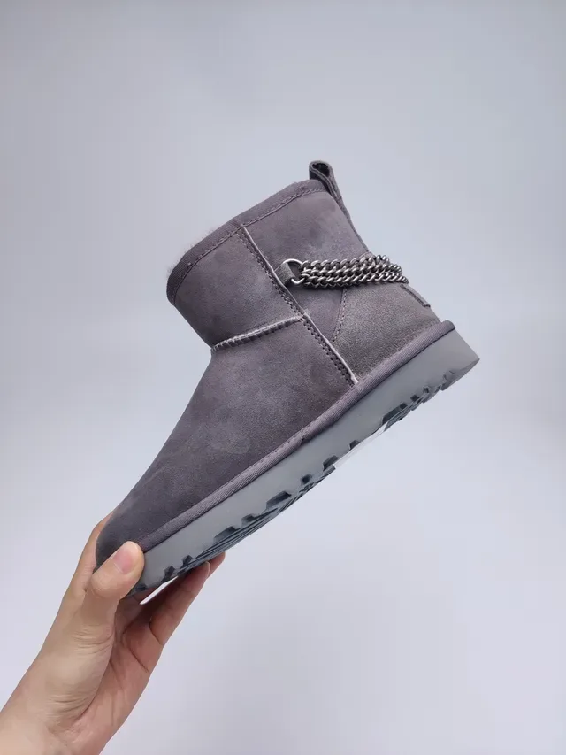 UGG Bottes de Neige Daim Gris Doublure Shearling 7