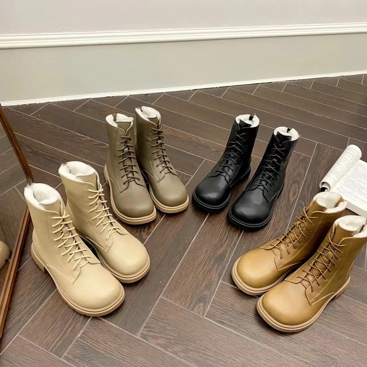 UGG Lace-Up Shearling-Lined Tan Ankle Boot 2