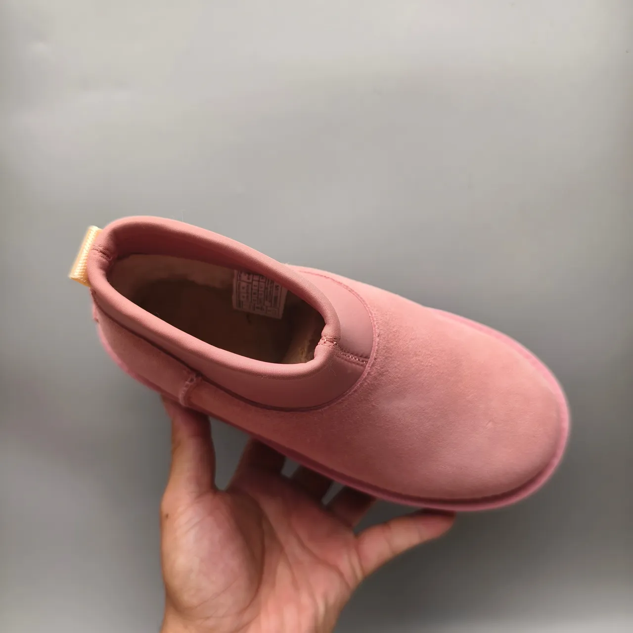 UGG Pink Yellow Platform Sole Suede Upper Ankle Boots 4