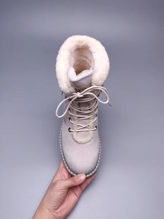UGG शियरलिंग-लाइन्ड सूड लेस-अप एन्कल बूट 5