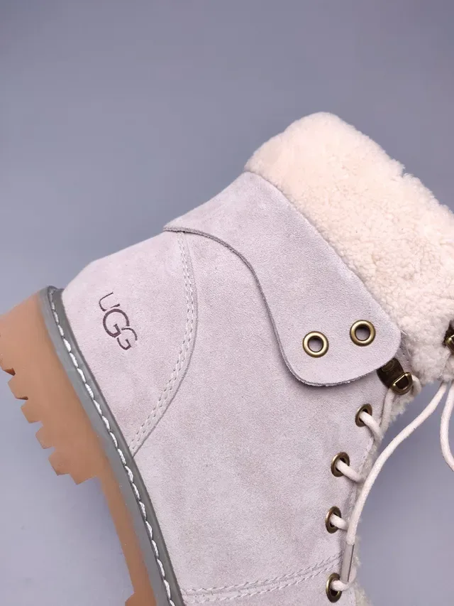 UGG शियरलिंग-लाइन्ड सूड लेस-अप एन्कल बूट 8
