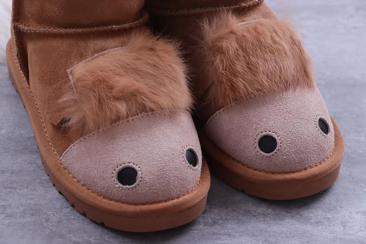 UGG Tasman Animal-Face Botas de Neve Marrom Forradas com Pele de Carneiro 5