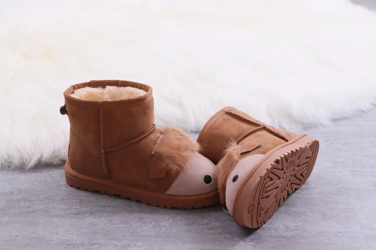 UGG Tasman Animal-Face Botas de Neve Marrom Forradas com Pele de Carneiro 8