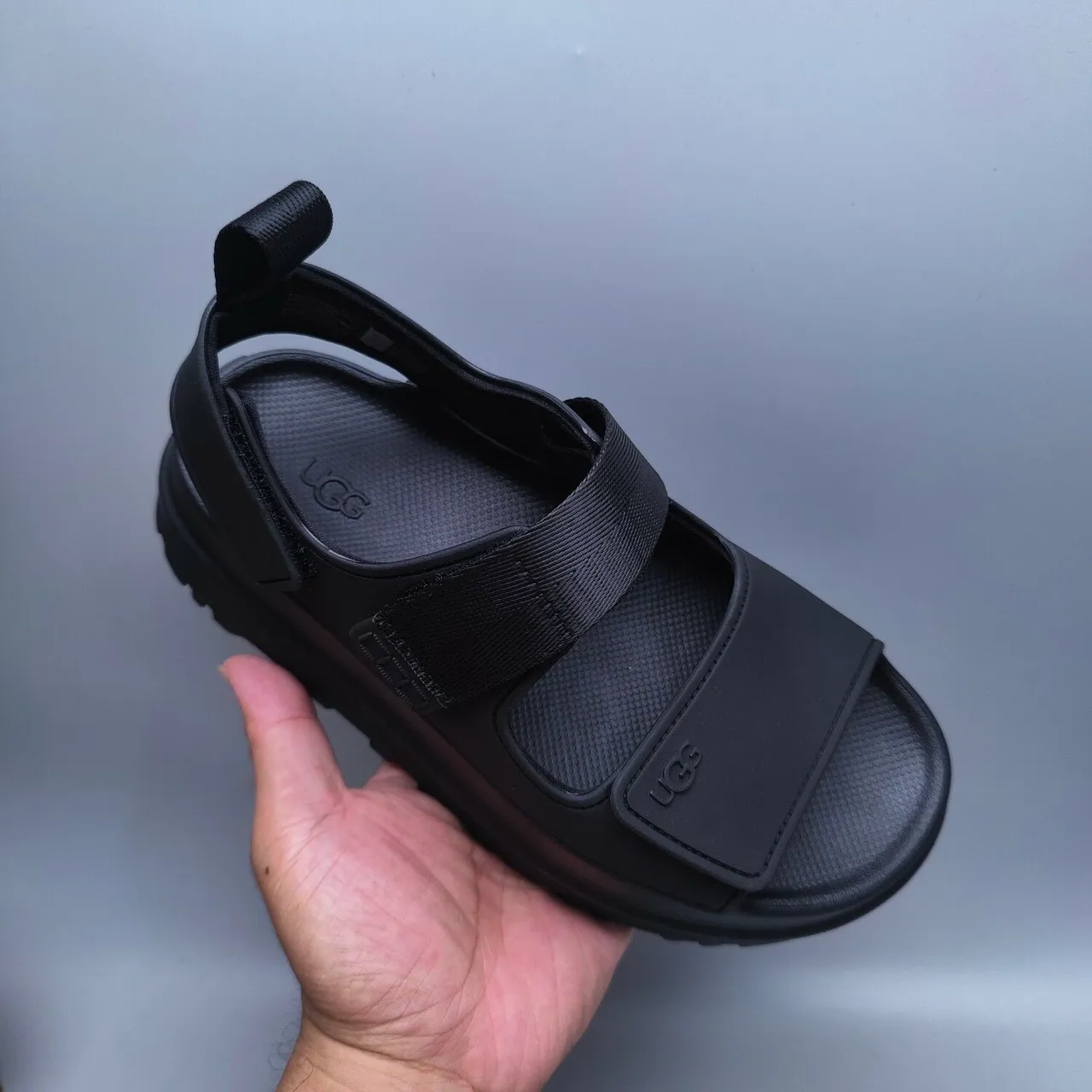 UGG Tasman Black Platform Sole Dual Strap Closure Casual Sandals 2