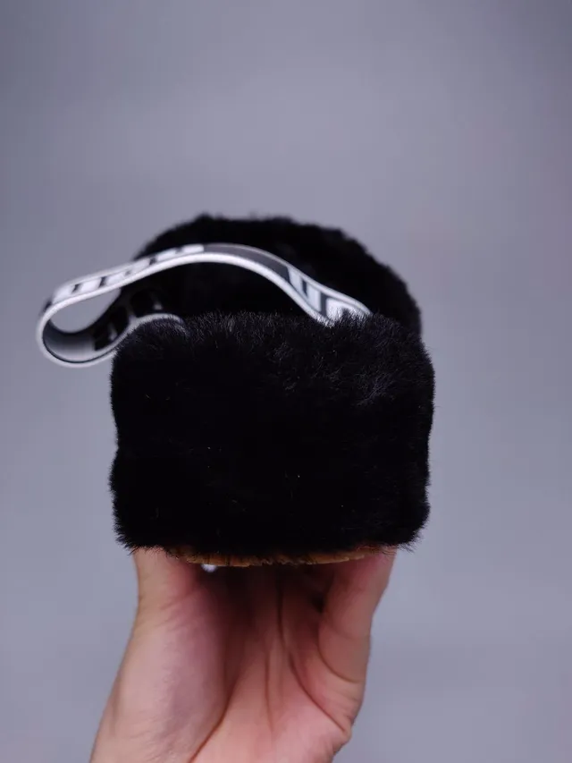 UGG Tasman Black Plush Slipper 4