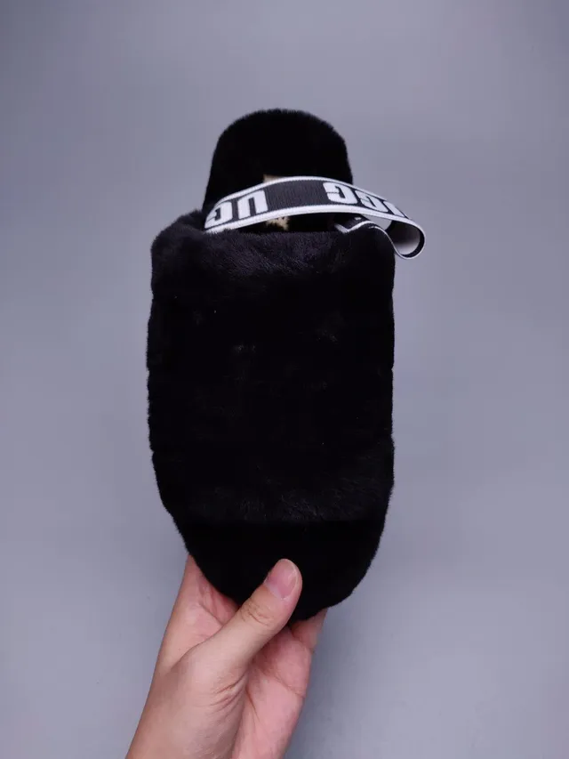 UGG Tasman Black Plush Slipper 7
