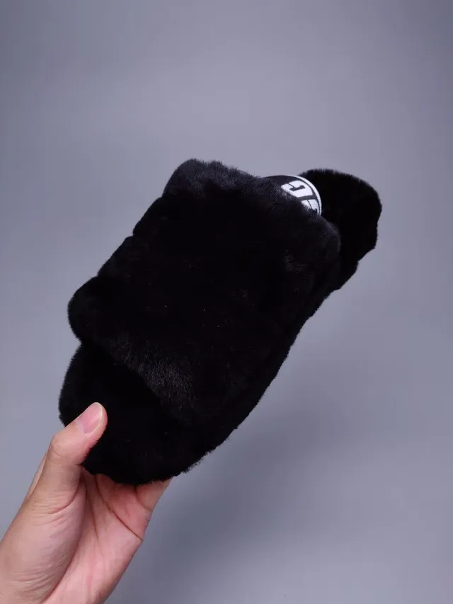 UGG Tasman Black Plush Slipper 8