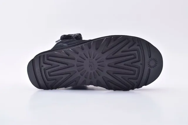 UGG Tasman Black Suede Shearling-Lined Snow Boots 7