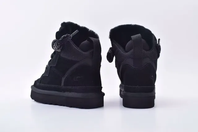 UGG Tasman Black Suede Shearling-Lined Snow Boots 8