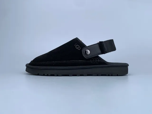 UGG Tasman Black Suede Strap Slippers 2