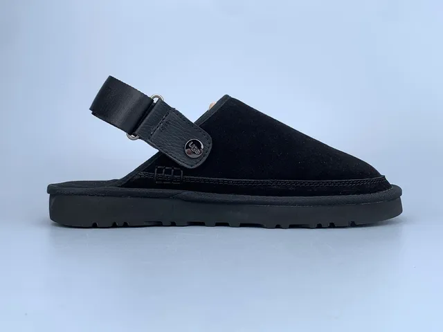 UGG Tasman Black Suede Strap Slippers 3
