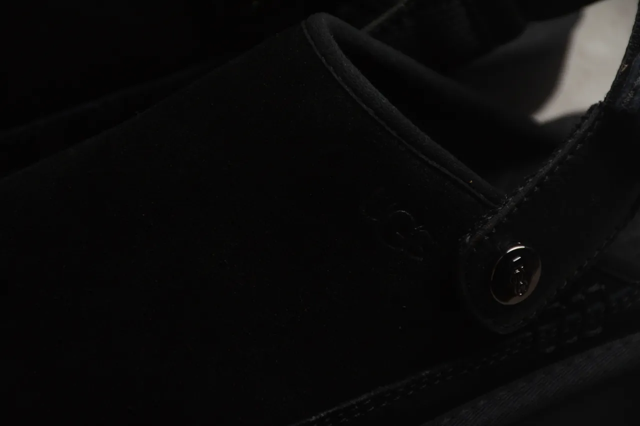 UGG Tasman Black Suede Strap Slippers 14