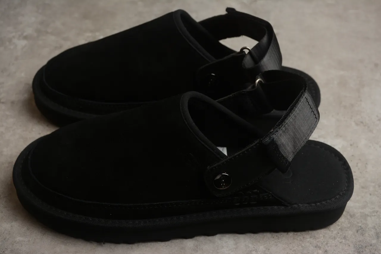 UGG Tasman Black Suede Strap Slippers 16