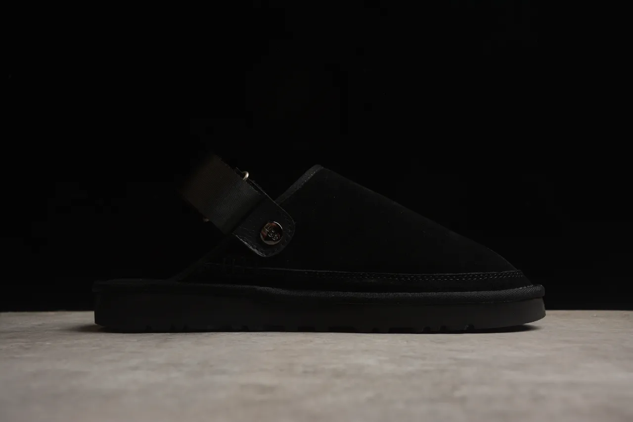 UGG Tasman Black Suede Strap Slippers 20