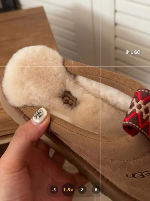 UGG Tasman Brown Red Suede Upper Shearling-Lined Slippers 6