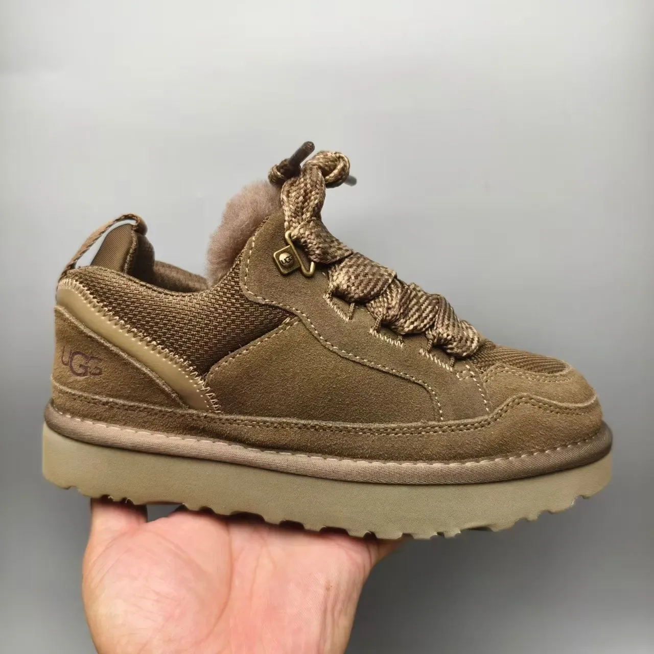 UGG Tasman Olive-Brown Shearling-Lined Lifestyle Sneakers 2