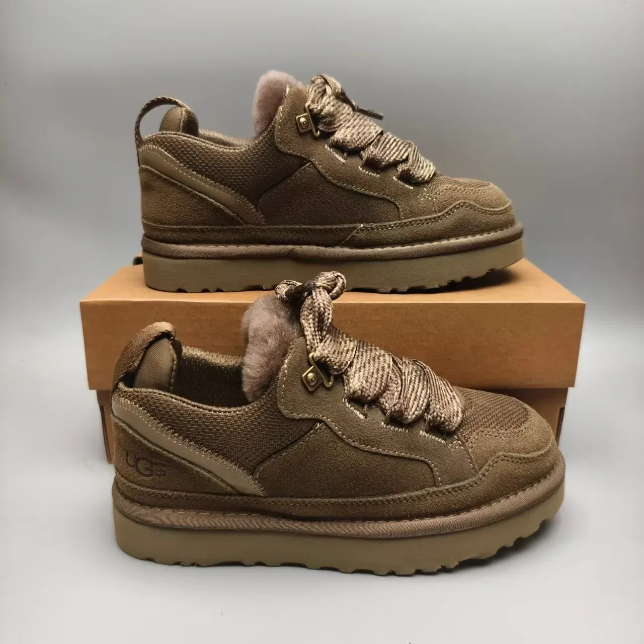 UGG Tasman Olive-Brown Shearling-Lined Lifestyle Sneakers 5