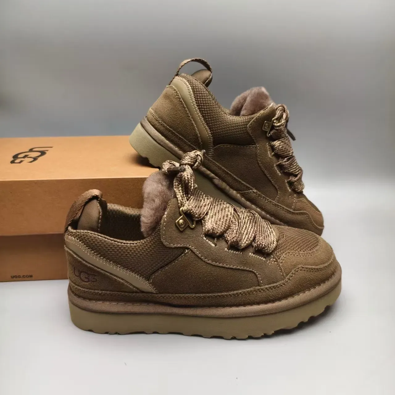 UGG Tasman Olive-Brown Shearling-Lined Lifestyle Sneakers 6