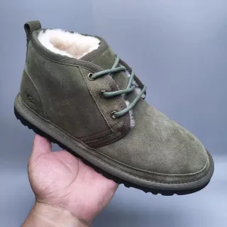 UGG Tasman Olive Green Suede Shearling-Lined Lace-Up Ankle Boots
