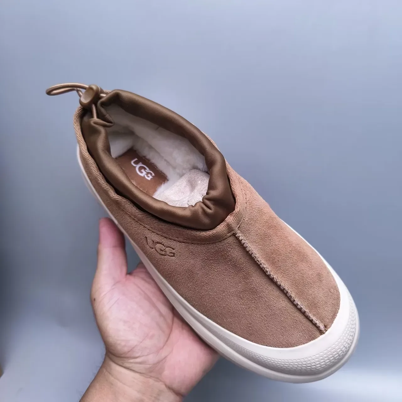 UGG Tasman Tan Camurça Plataforma Slip-On Tênis Lifestyle 4