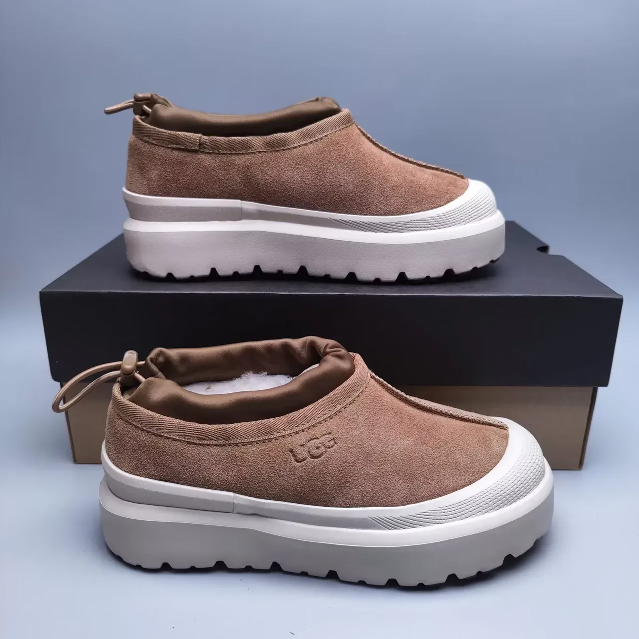 UGG Tasman Tan Camurça Plataforma Slip-On Tênis Lifestyle 7