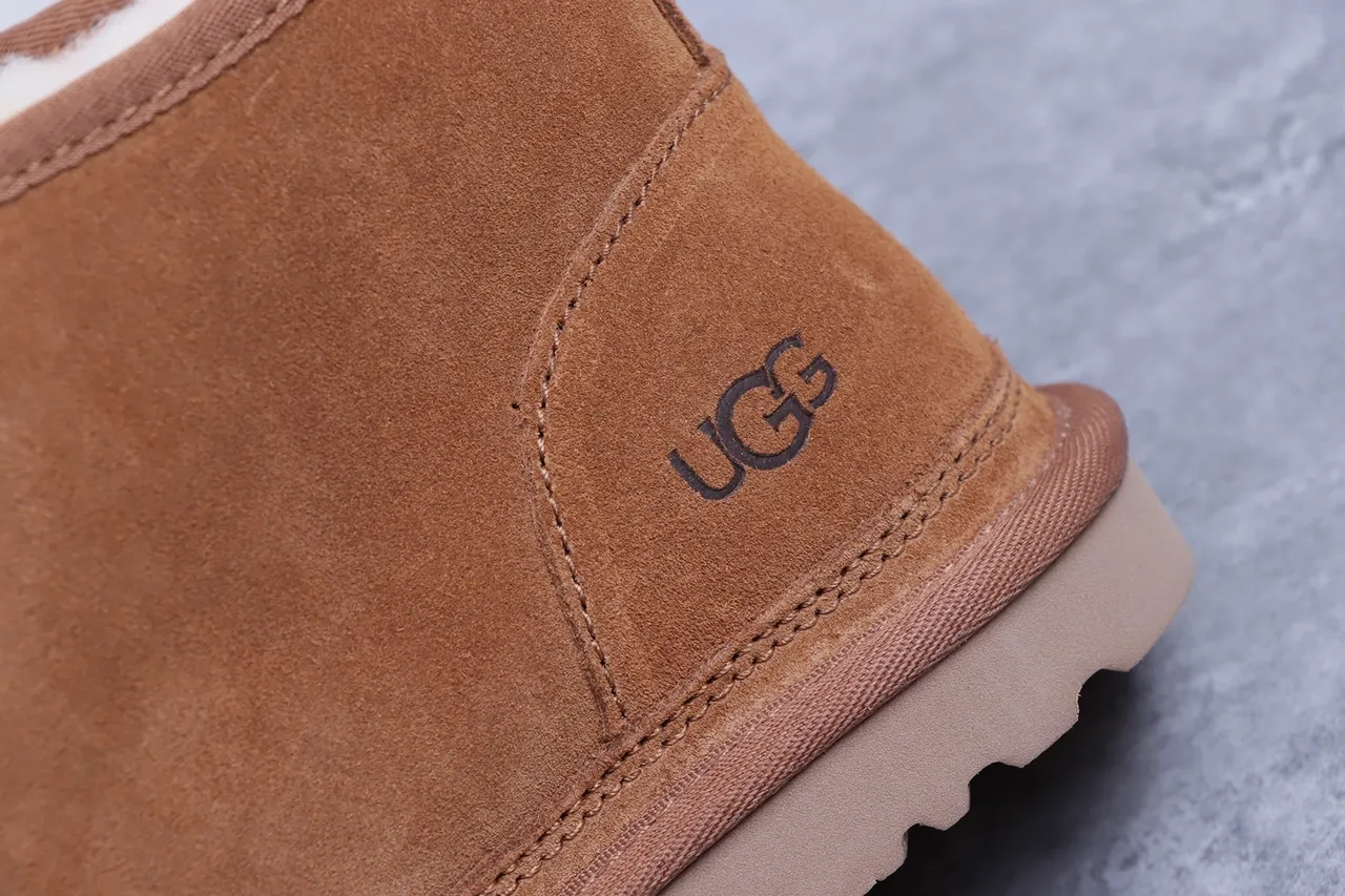 UGG Tasman Tan Suede Shearling-Lined Lace-Up Snow Boots 3
