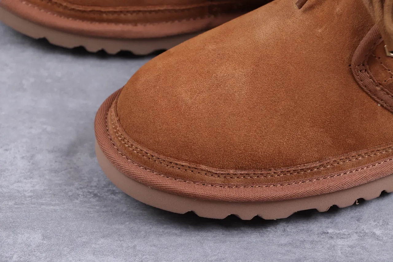 UGG Tasman Tan Suede Shearling-Lined Lace-Up Snow Boots 4