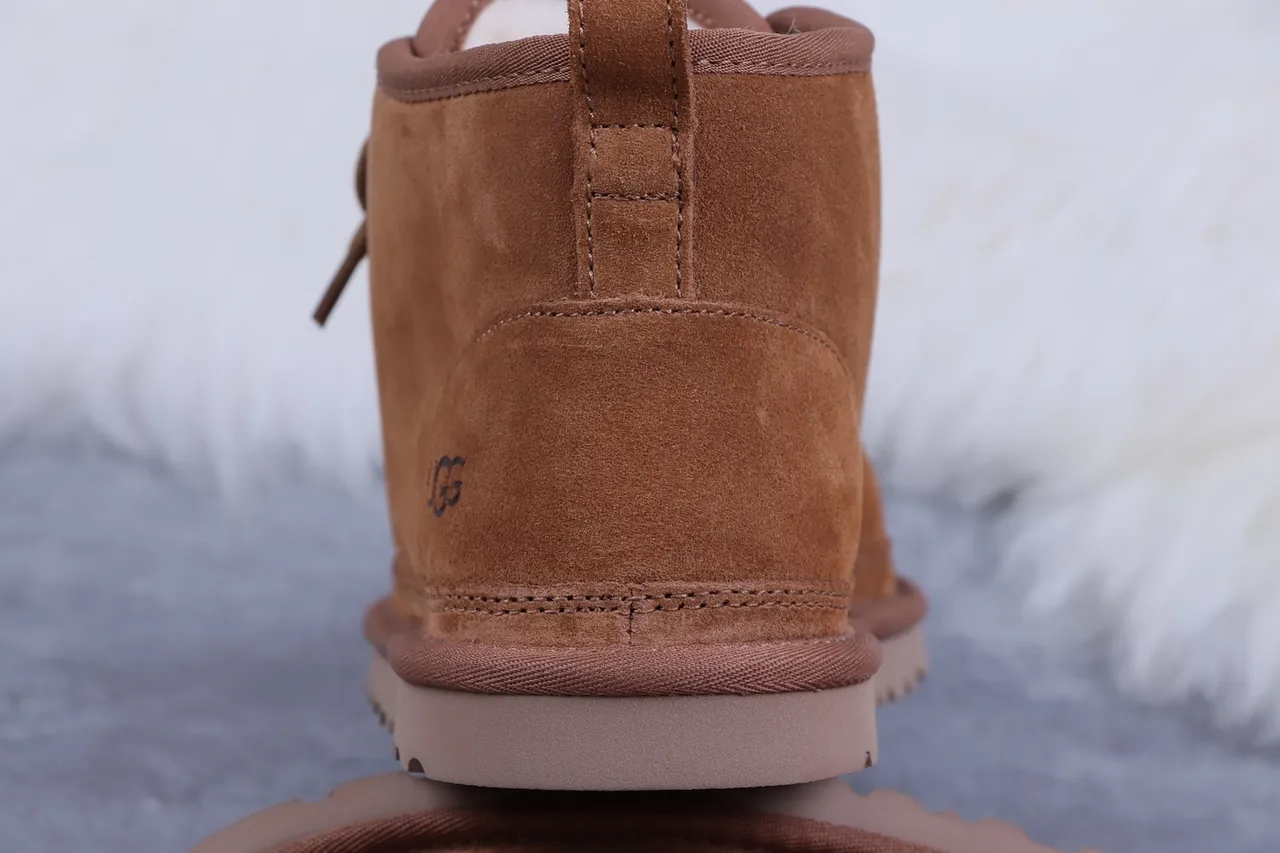 UGG Tasman Tan Suede Shearling-Lined Lace-Up Snow Boots 5