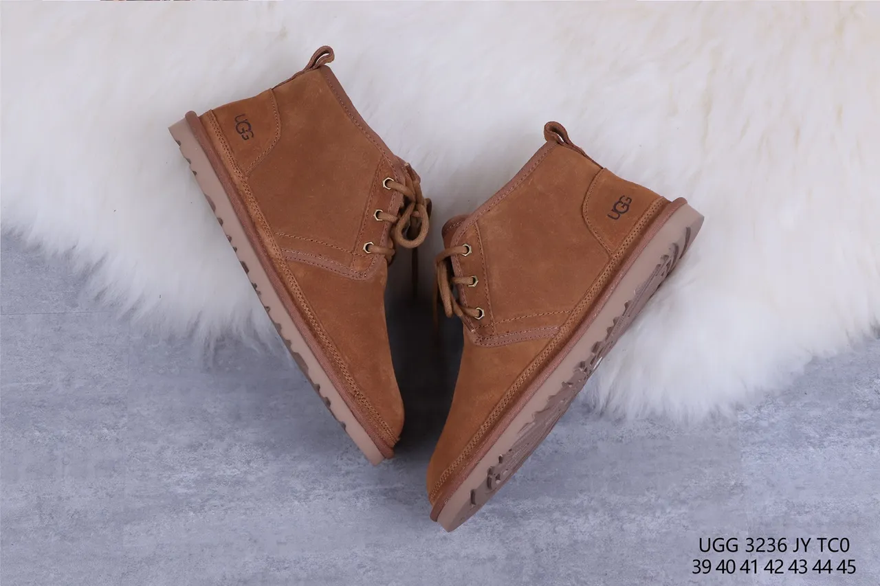 UGG Tasman Tan Suede Shearling-Lined Lace-Up Snow Boots 7