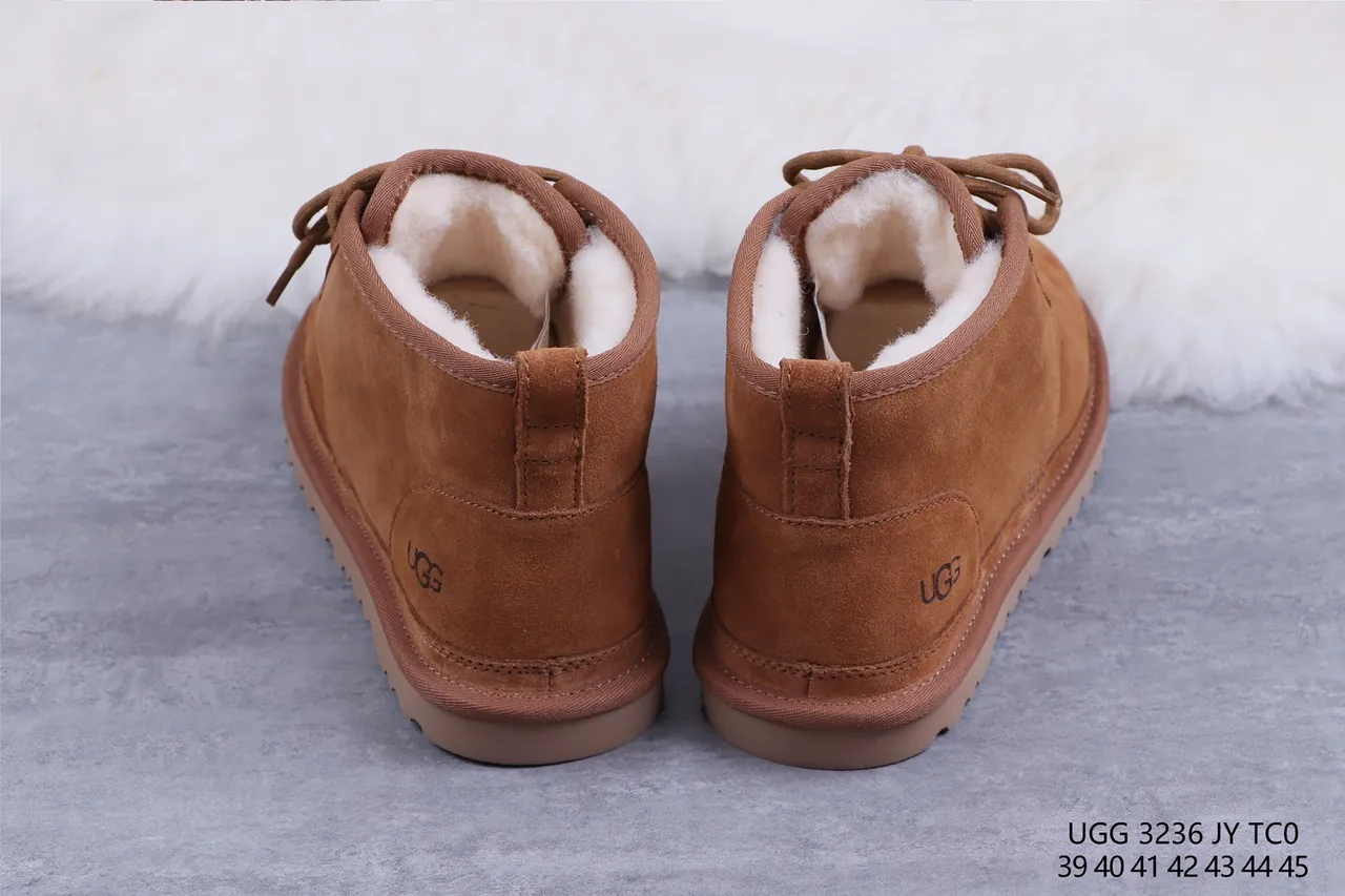 UGG Tasman Tan Suede Shearling-Lined Lace-Up Snow Boots 8