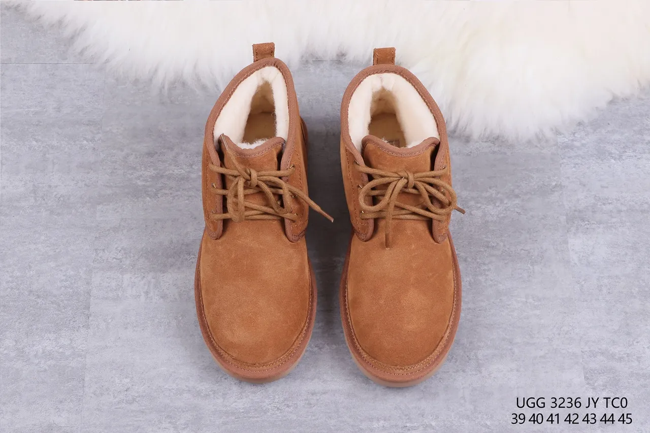 UGG Tasman Tan Suede Shearling-Lined Lace-Up Snow Boots 9