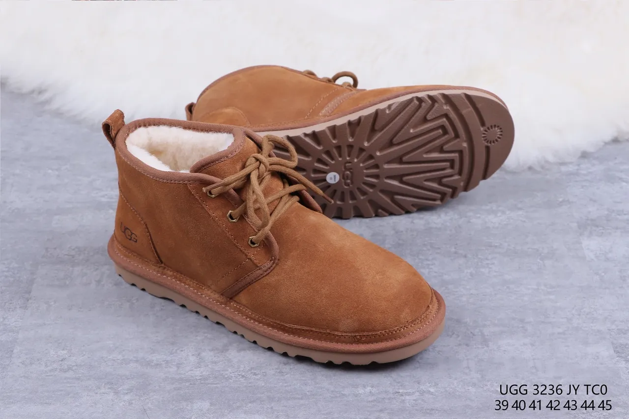 UGG Tasman Tan Suede Shearling-Lined Lace-Up Snow Boots 10