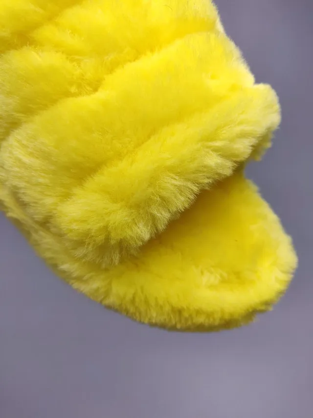 UGG Tasman Chaussons à glisser en fourrure synthétique pelucheuse jaune 6