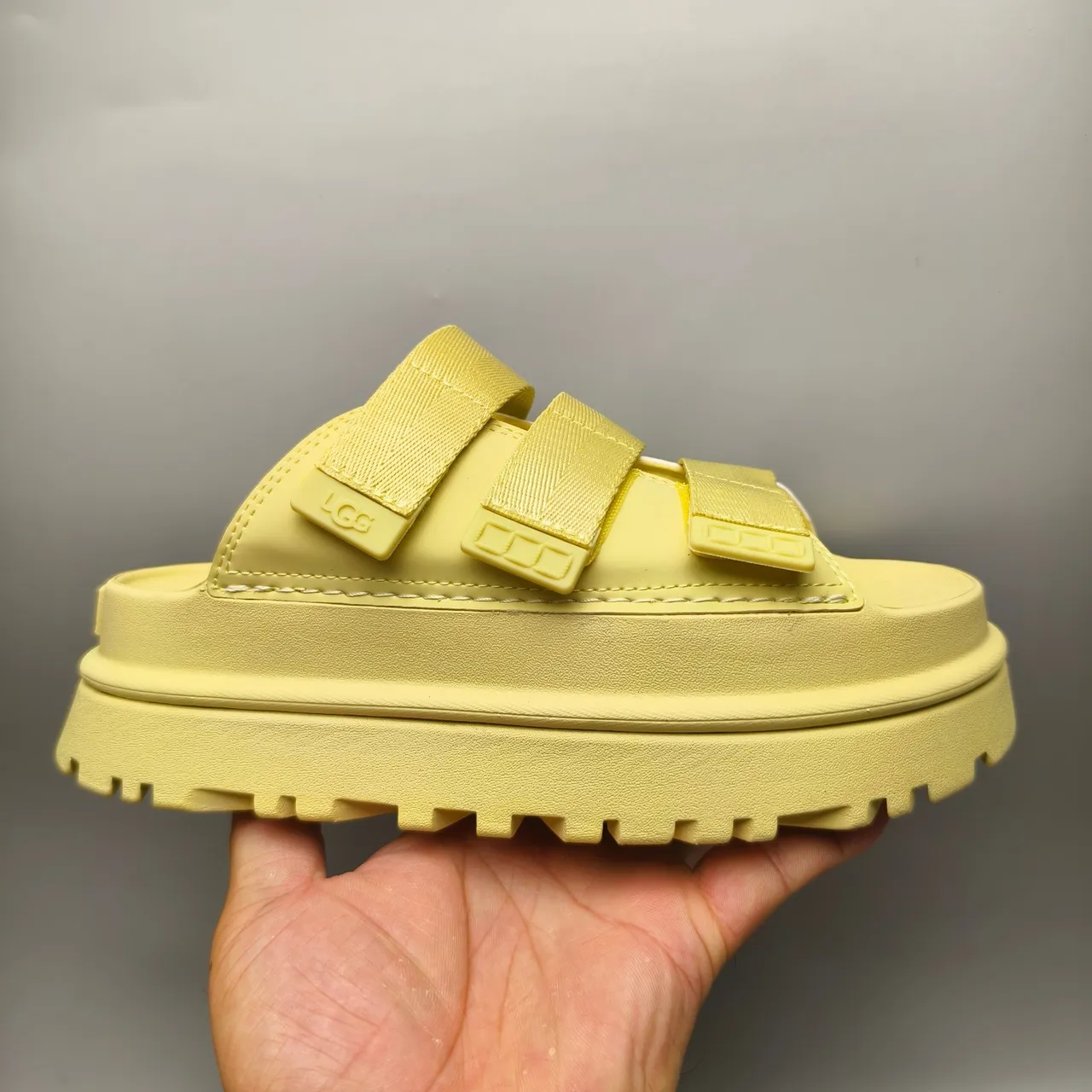 UGG Yellow Triple-Strap Platform Sole Casual Sandals 2