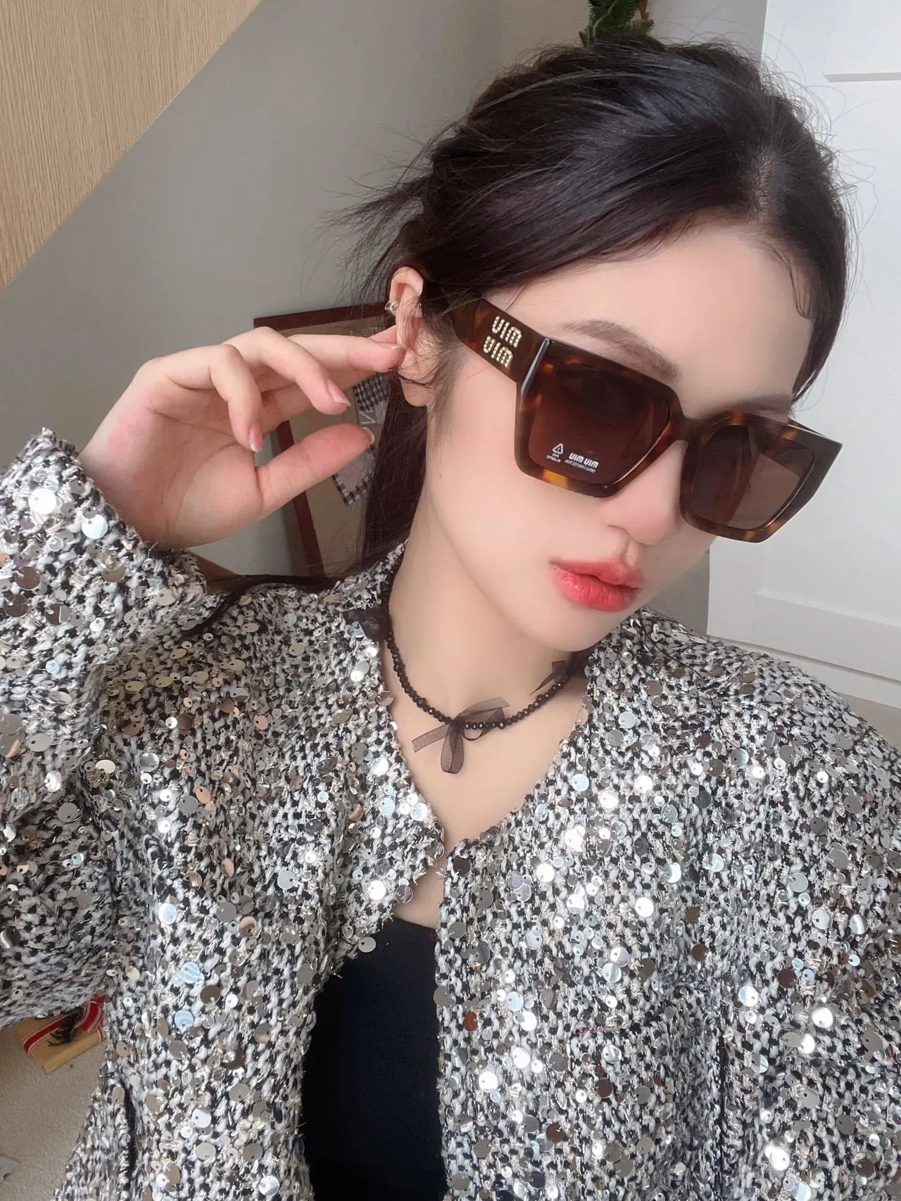 UMA WANG نظارات شمسية كبيرة الحجم مربعة بنية أسيتات 5